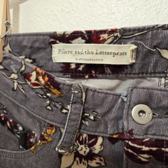 Pilcro Corduroy Floral Pants Size 27 - Picture 7 of 12
